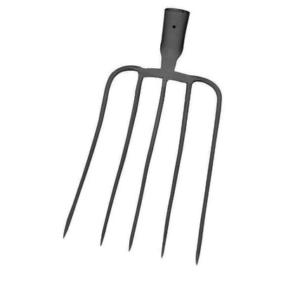 1001025 forca da fieno forgiata in acciaio al carbonio a 5 denti, forca da giardino, forca per letame, forca per concime