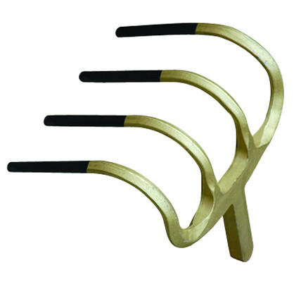 HK10054 Acciaio al carbonio Tine quadrate forgiate Giardino agricolo scavo Anello di acciaio Forchetta curva
