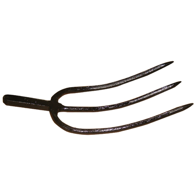 10011432 forca da fieno a tre denti in acciaio al carbonio, forca da giardino a punta forgiata per l'agricoltura, letame, forca per letame