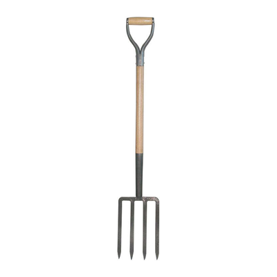 1055025 Con acciaio in piedi legno Y impugnatura legno manico piatto denti acciaio al carbonio metallo forgiato forche agricole giardino acciaio vangatura scavo forche