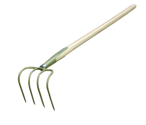 1055041 Acciaio al carbonio 4 Tines Forgiato Agricoltura Forchetta-forchetta da giardino Scavo Acciaio Forchetta curva