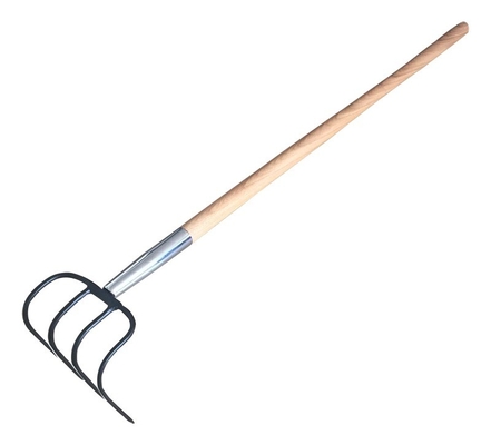 1055040 Acciaio al carbonio 4 Tines Forgiato Agricoltura Forchetta da giardino Scavo per giardino Acciaio forgato Forchetta curva