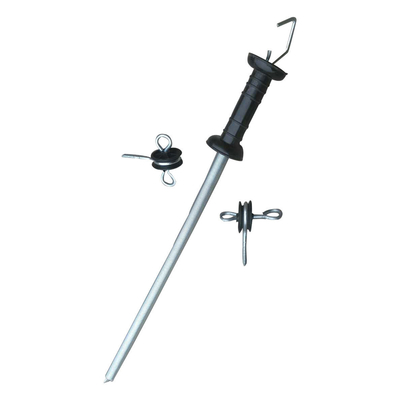 INS010 Kit molle per maniglia cancello paddock con due isolatori ad avvitamento per ancoraggio cancello