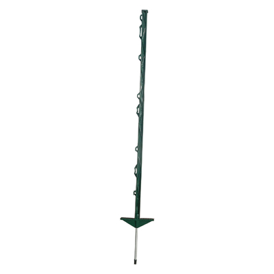 Paletti per recinzione elettrica PP06 per paddock, in plastica, a doppio gradino, 105 cm, con chiodo di terra zincato