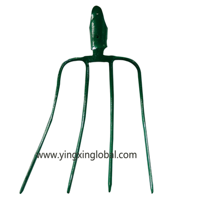 1001014 presa a forcella a 4 rebbi in acciaio al carbonio forgiato per fieno, forca da giardino, forca per letame, forca per concime